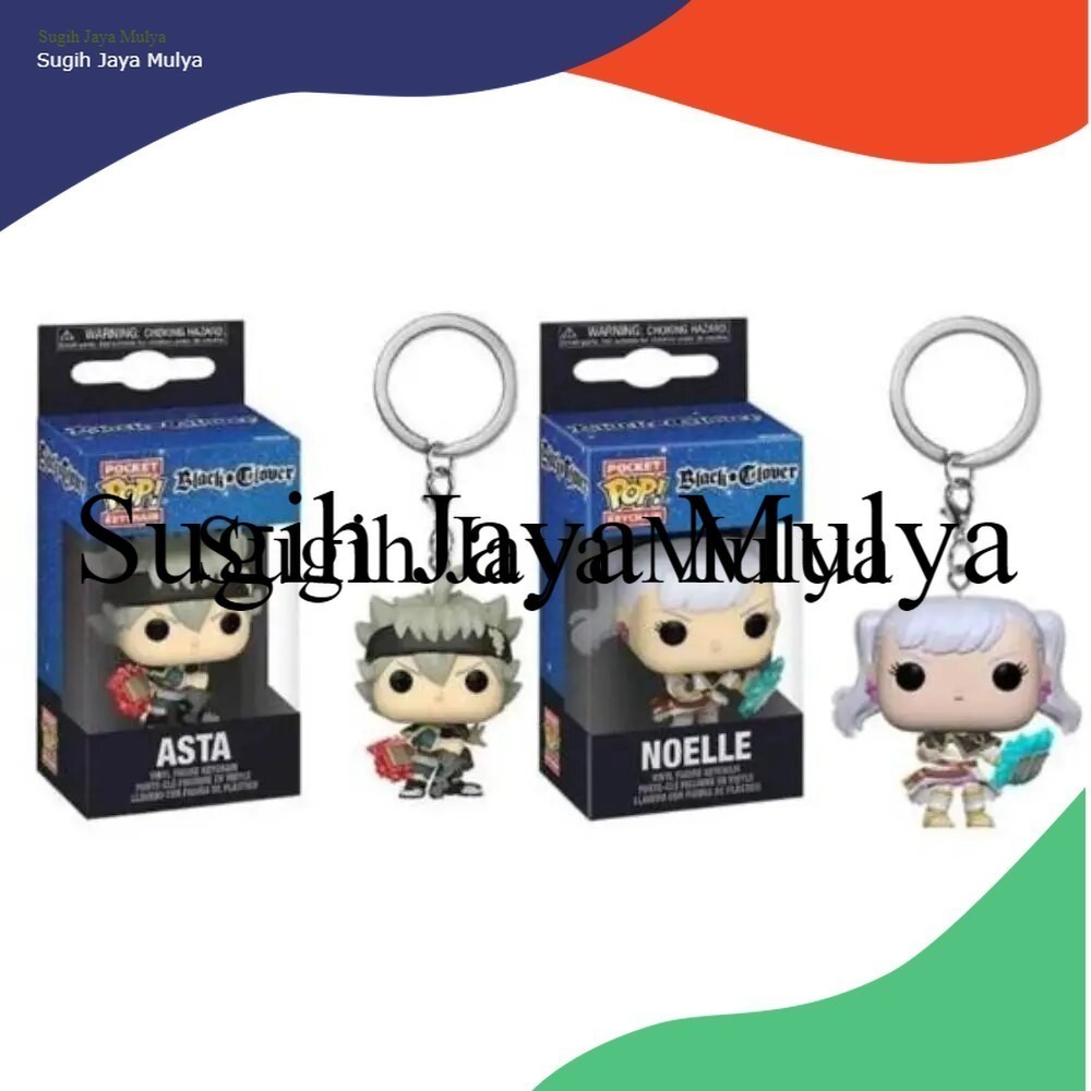 New Arrival  Pocket Keychains Anime Black Clover ASTA NOELLE Keychain Keyrings Action Figure Toys fo