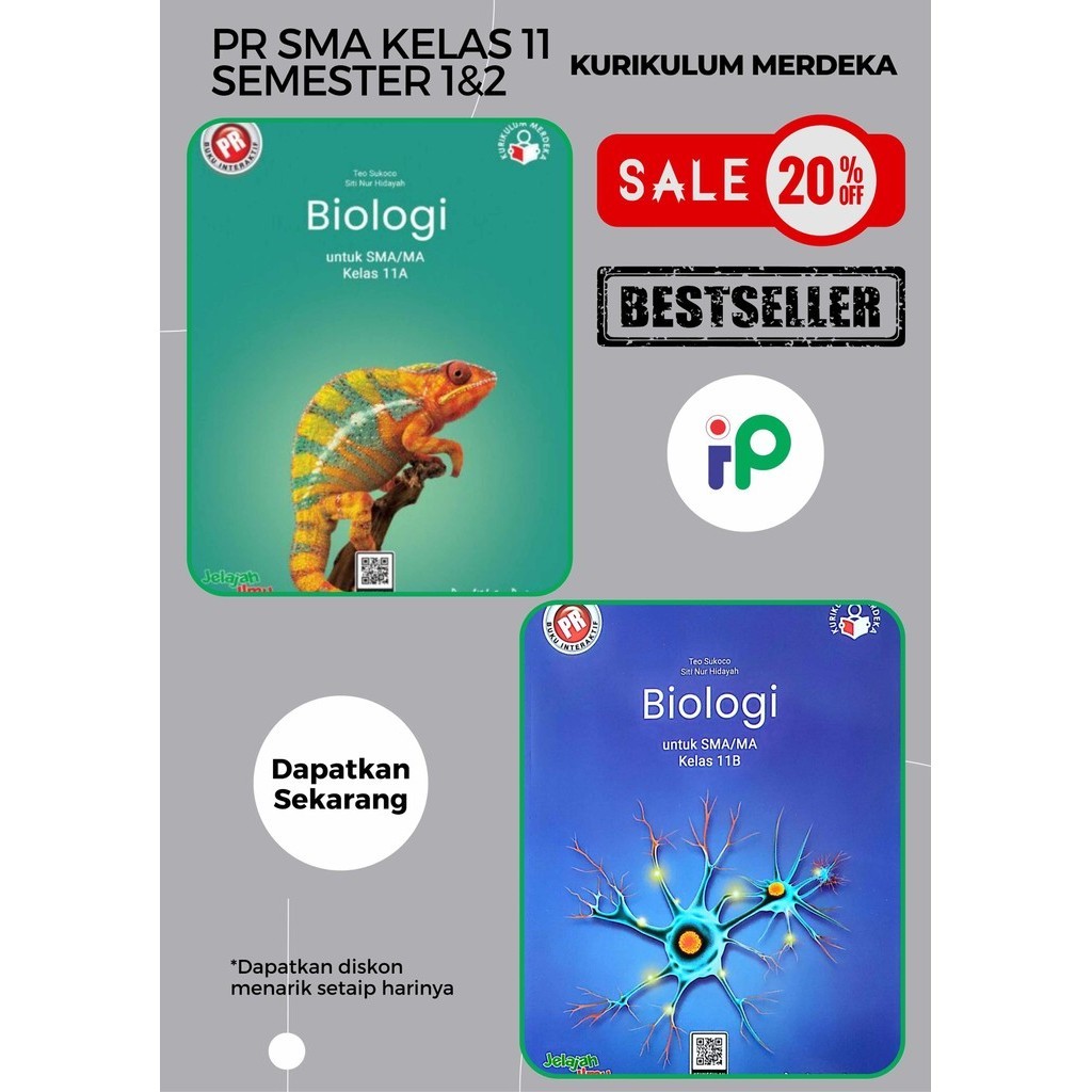 Buku Pr/Lks Biologi Kelas 11/XI SMA/Ma Semester 1&2 Kurikulum Merdeka Intan pariwara Tahun 2024 terb