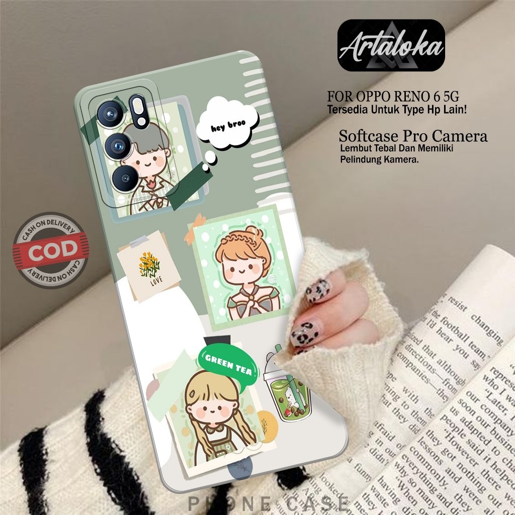 Softcase Hp Oppo Reno 6 5G Fashion Case Kartun Case Oppo Reno 6 5G Silikon TPU Pro Camera Casing Opp