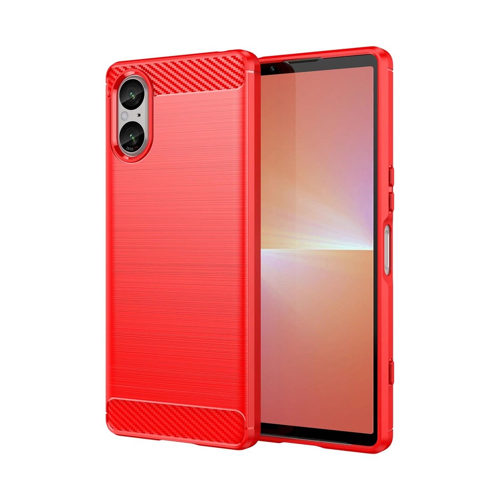 Casing HP Sony Xperia 5 V 5v xperia5 v sony5 v sony 5v Casing TPU Tekstur Serat Karbon Silikon Lembu