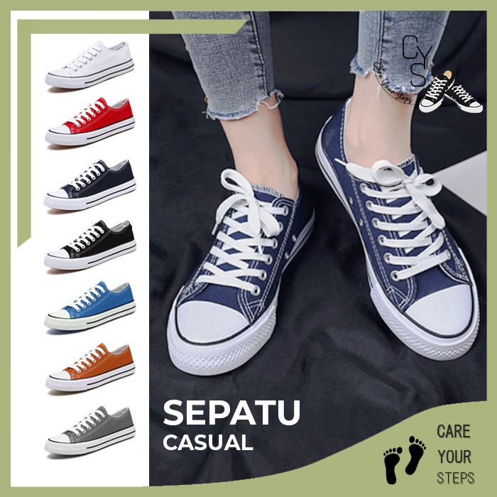 [NEW PRODUCT] CYS Sepatu Sneakers Wanita Sepatu Kasual Kanvas Korea Style Sepatu Sekolah Cewek SPT 0