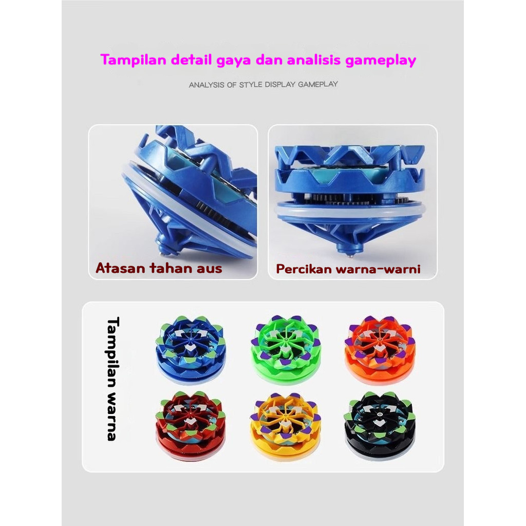 Mainan Gasing Kembang Api Baru/Mainan Anak Untuk Siswa Sekolah Dasar/Beyblade Ajaib Warna-Warni