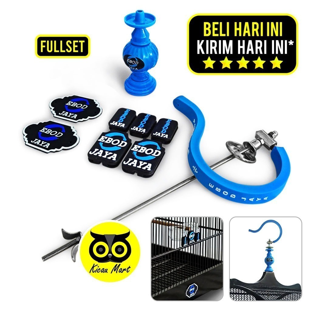 KICAU MART Variasi Sangkar Kotak Ebod Jaya Fullset Aksesoris Sangkar Kandang Burung Kenari Lovebird 