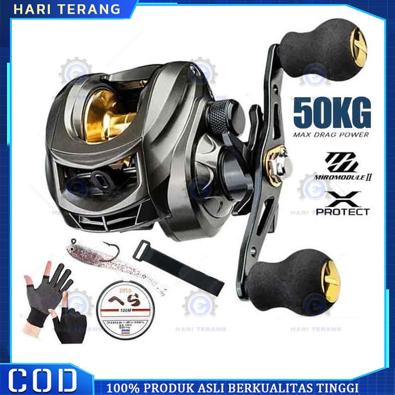 Fishing Reel Fishing Rod Set Pancing BC Reel 7.2:1 Metal Fishing Reel Max Drag 8kg Sistem 1set alat 