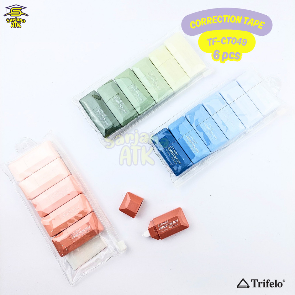 

(6pcs) Correction Tape Set / Stipo Kertas Trifelo Type TF-CT049 6x5mm Stationery