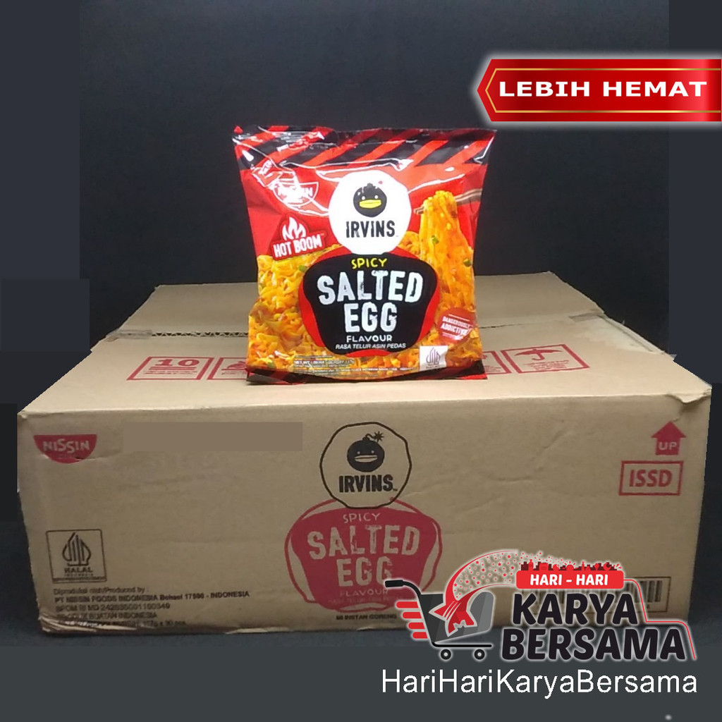 

MIE INSTAN GORENG NISSIN IRVINS SPICY SALTED EGG FLAVOUR PER-KARTON ISI 30'S X 117GR