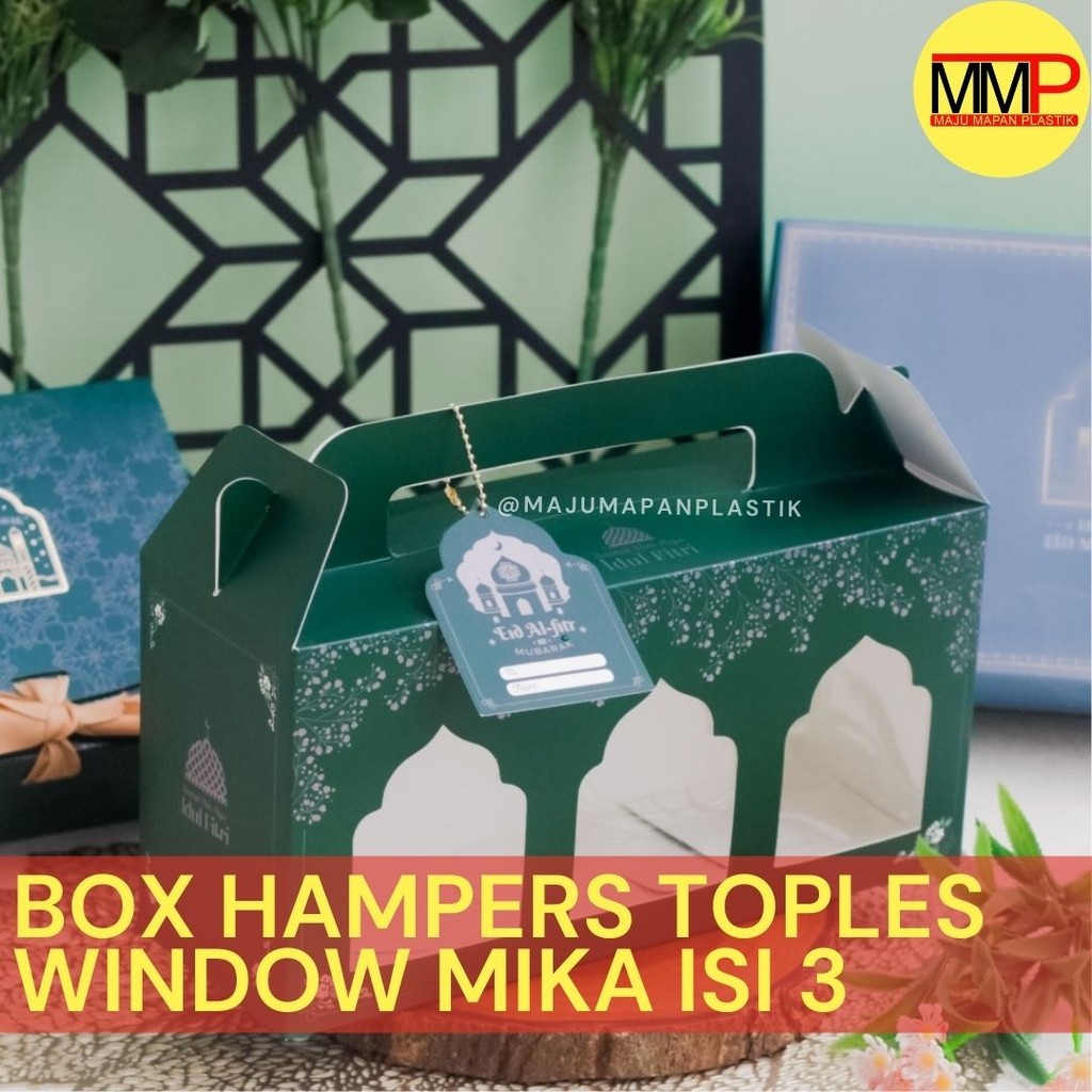 

BOX DUS DOS HAMPERS TOPLES MIKA ISI 3 IDUL FITRI LEBARAN BINGKISAN