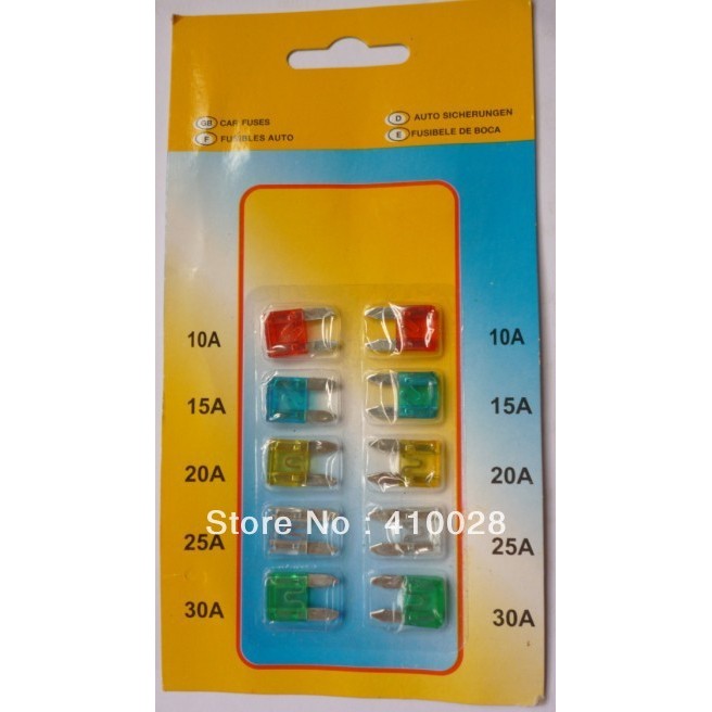 

10pack/lot Mini Assorted Car Blade Fuse Auto ATC with blister