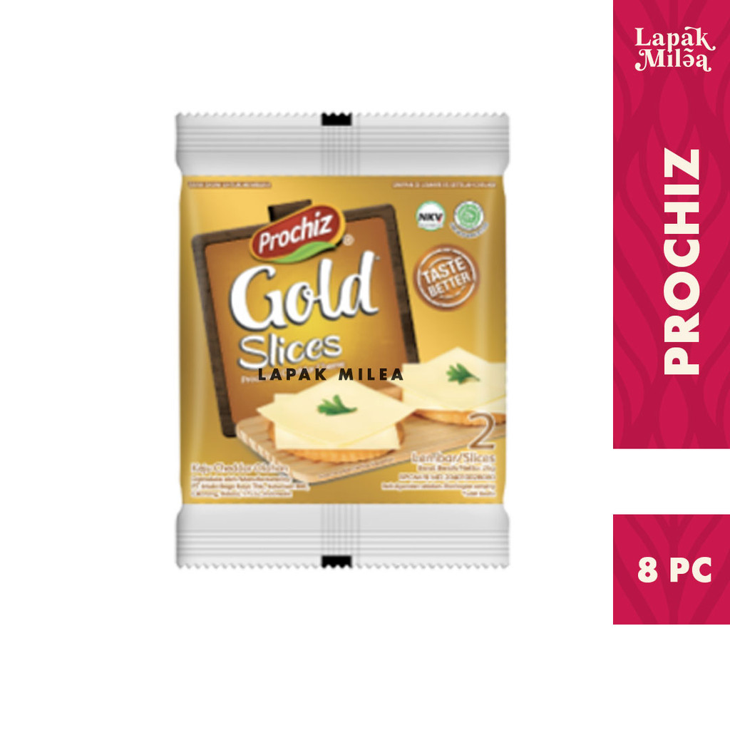 

Prochiz Gold Slice Keju Cheddar 1 Renteng isi 8 pc x 2 Slice