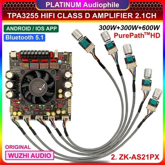 JP99 TPA3255 Amplifier Class D 2.1 CH Bluetooth 5.1 Hifi Amplifier ZK-AS21P - 2. ZK-AS21PX
