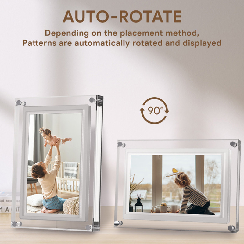 5 Inch Digital Photo Frame Thick Acrylic Scratch Proof Full HD Video Playback Digital Picture Frame 