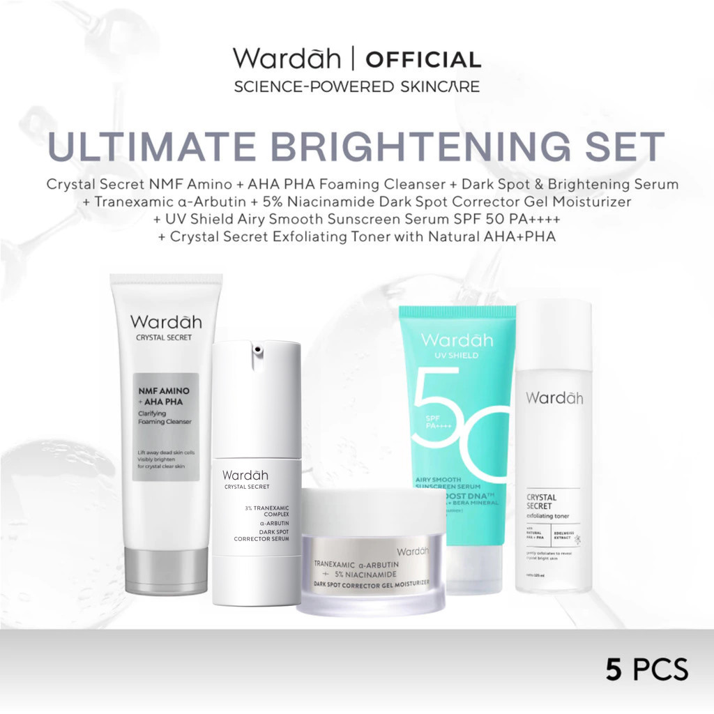 [PRE-ORDER] WARDAH [5 pcs] Paket Skincare Solusi Masalah Kulit - Face Wash, Moisturizer, Serum, Suns