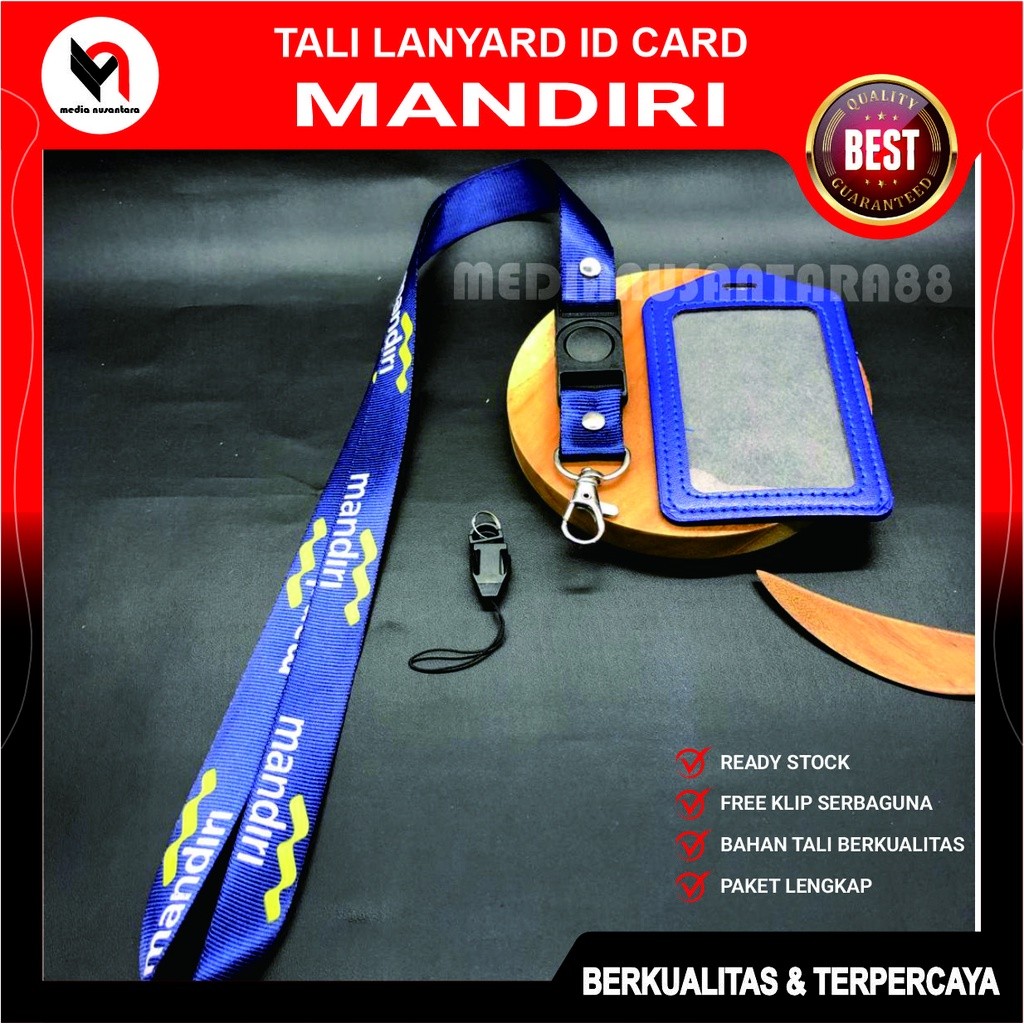 

Bank Mandiri Lanyar Tali Gantungan ID Card Holder Lanyard Logo Bank Mandiri Hasil Cetak Berkualitas