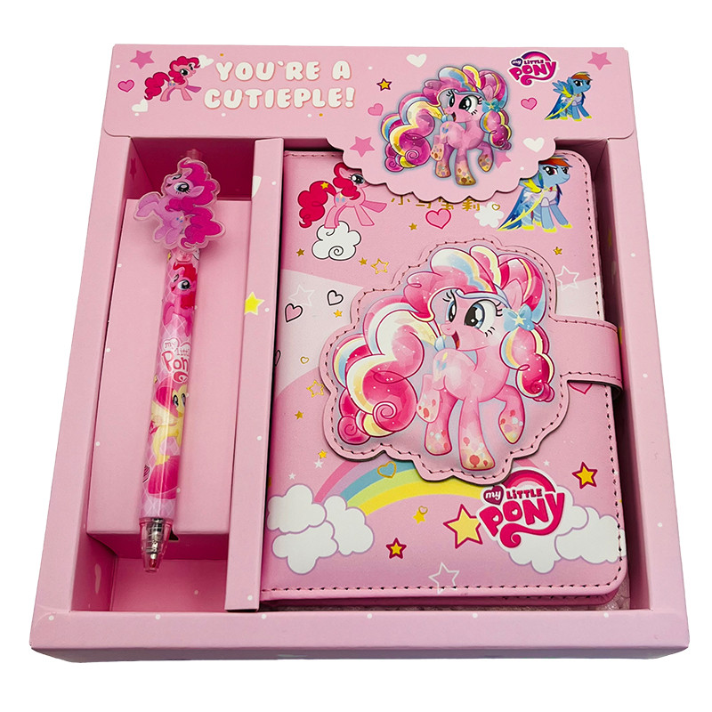 

Set, My Little Pony Cute Cartoon Notebook Gel Pen Set, Back To School, School Supplies, Kawaii Notepad Portable Stationery