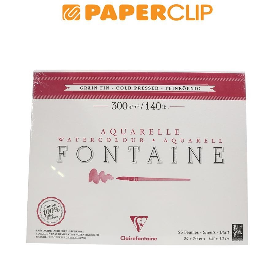 

WATERCOLOR PAD CLAIREFONTAINE FONTAINE - COLD PRESSED 300GSM 25S 24X30 96414C