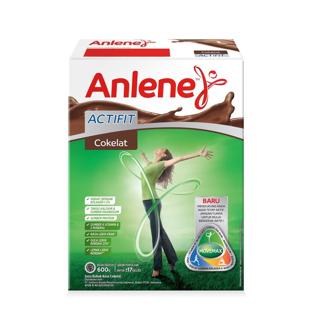 

ANLENE ACTIFIT COKLATVANILA 590gr SUSU BUBUK COKELAT AKTIVIT AKTIV