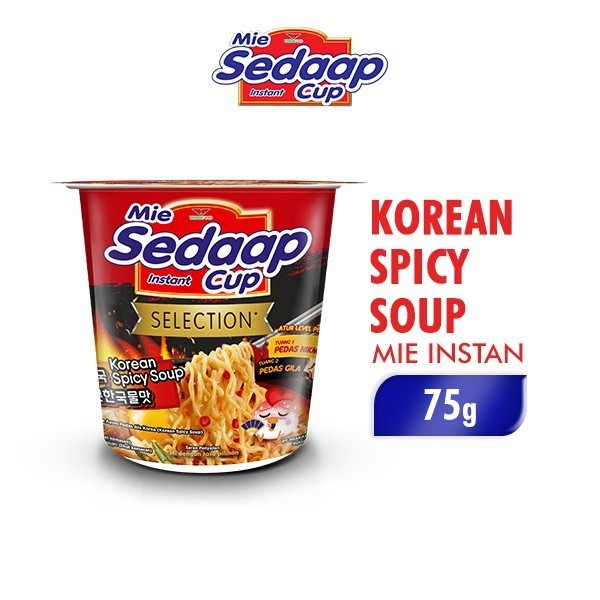 Sedaap Cup Mie Instan Korean Spicy Soup 75 grm sedap