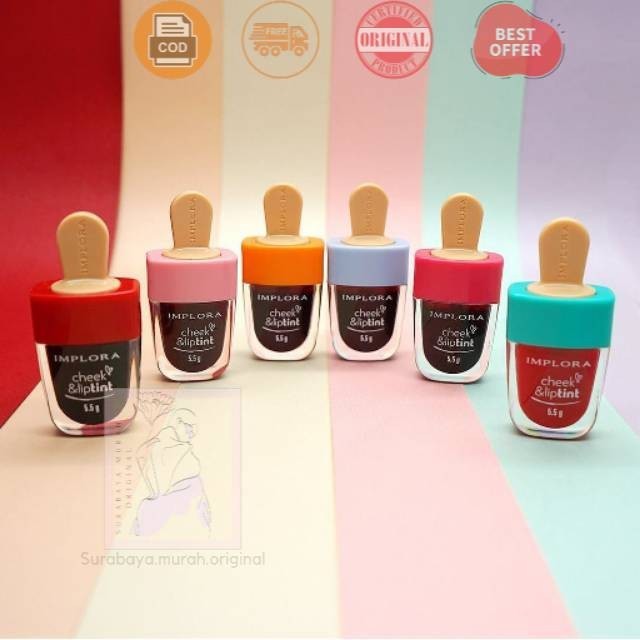 Implora Cheek & Liptint/Lip Tint/Ice Cream 5.5gr Bisa Untuk Anak/Remaja/Dewasa Aman Bpom