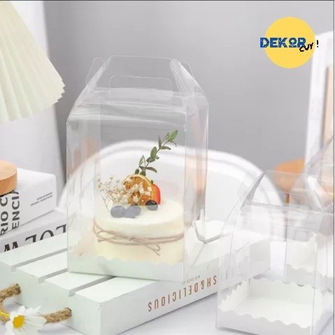 BOX KUE TRANSPARAN PORTABLE box packaging kue ulang tahun mika kue packing kue hampers