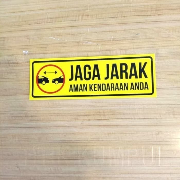 

SIGN STICKER K3 RAMBU SAFETY JAGA JARAK AMAN KENDARAAN ANDA 10X30CM