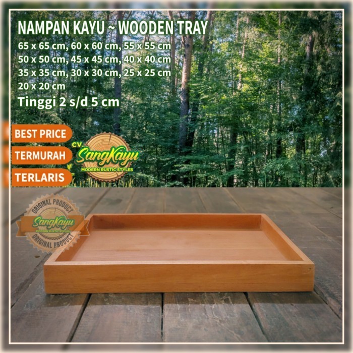 Nampan kayu kotak hantaran kotak parcel nampan kayu seserahan - 20 x 20 cm, Plywood / 2cm