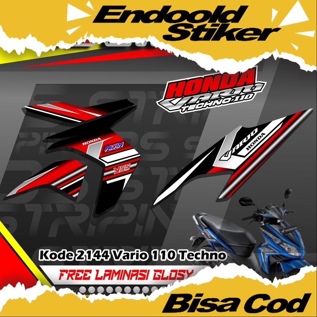 (COD)CODE 2144 Striping VARIO 110 TECHNO List TERBARU list Variasi Desain racing emblem