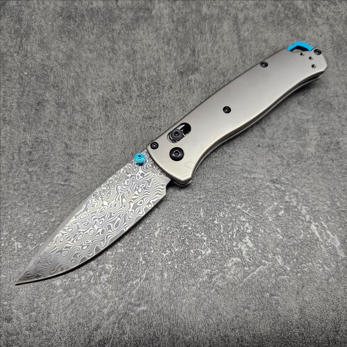 Benchmade 535 Bugout Damascus Blade Titanium Handle