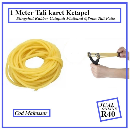 1 Meter Tali karet Ketapel Slingshot Rubber - Tali Patte Catapult Permeter Meteran Karet Ketapel - F