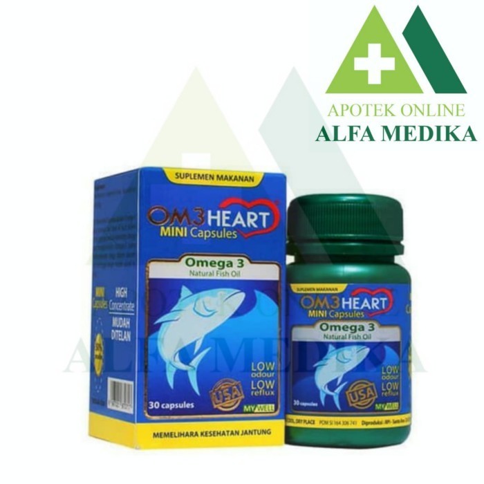 Om3Heart Isi 30 kapsul / OmeHeart / Om3 Heart / Omega 3 ORIGINAL 100%