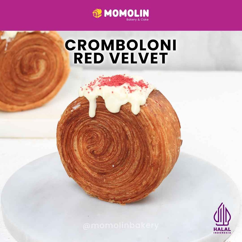 Cromboloni Red Velvet Viral - Cromboloni isi Red Velvet - Cromboloni Pastry Croissant Viral - Crombo