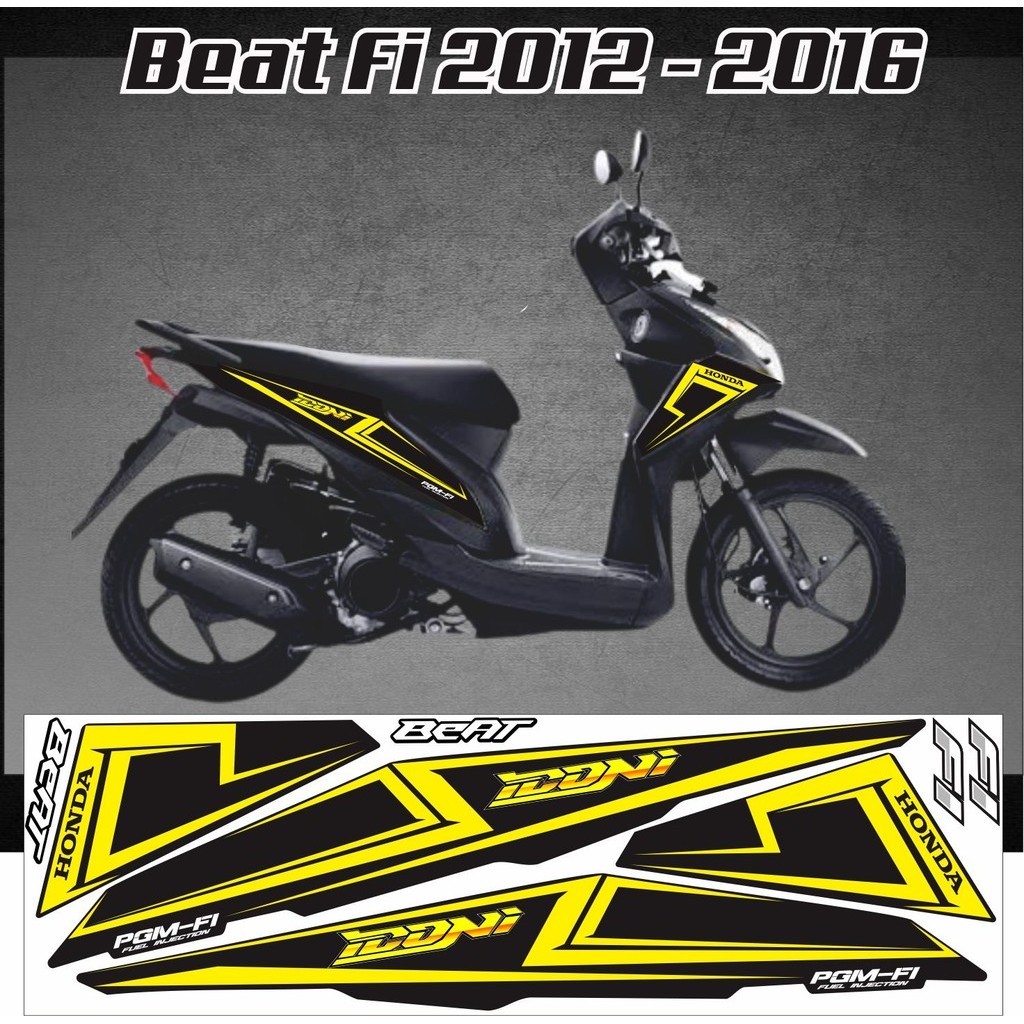 SET STIKER BODY BEAT FI LIS KUNING /STRIPING STIKER LIS BEAT FI 2012 /2013 /2014 / STICKER MOTOR BEA