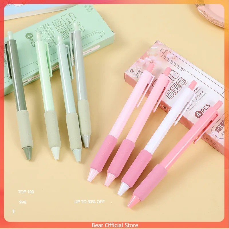 

BARU 1 SET PENA GEL MEKANIK 4 VERSI WARNA / PENA GEL MEKANIK TINTA HITAM 0,5MM
