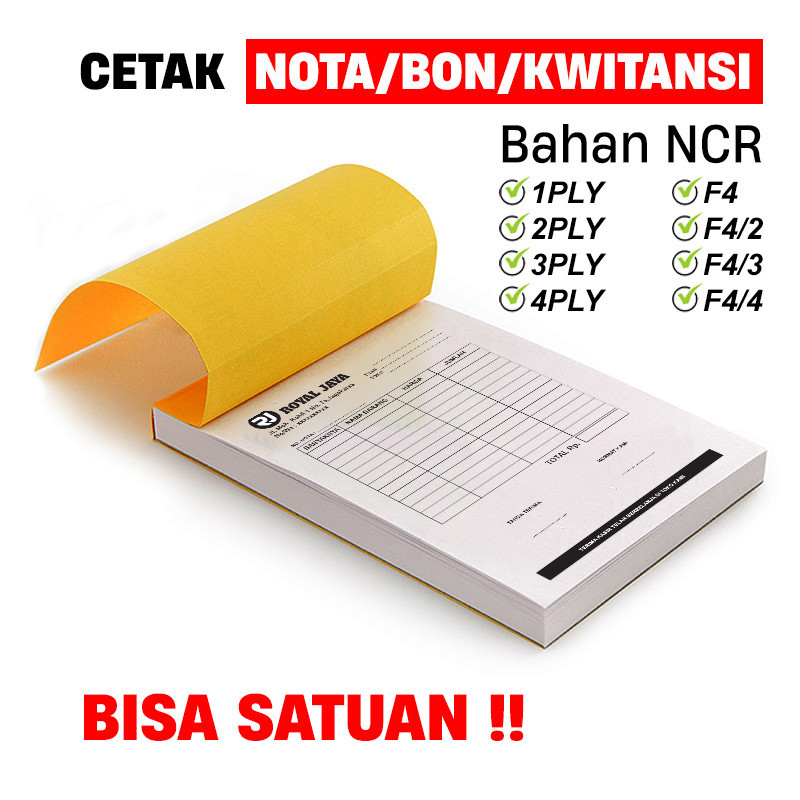 

Cetak Bon/Kwitansi/Nota Bahan NCR TERMURAH