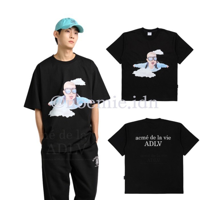 ADLV BABY FACE SKYDIVING T-SHIRT BLACK