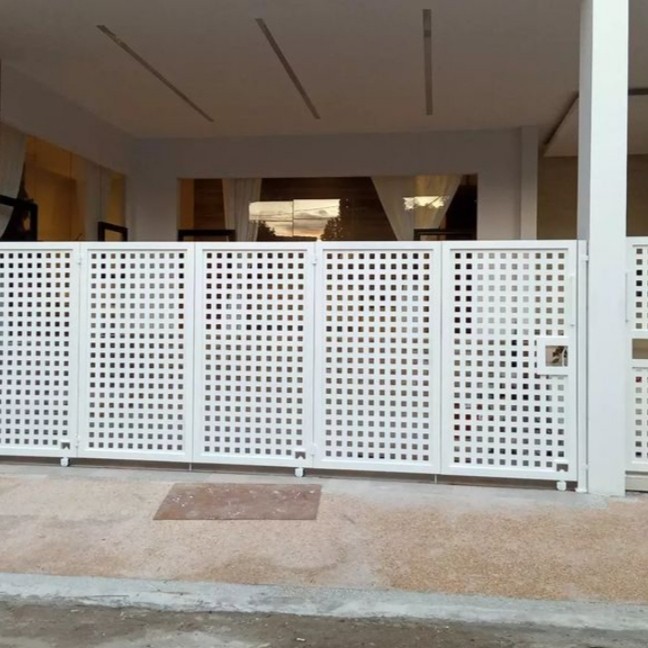 pagar lipat rumah minimalis varian warna putih murah