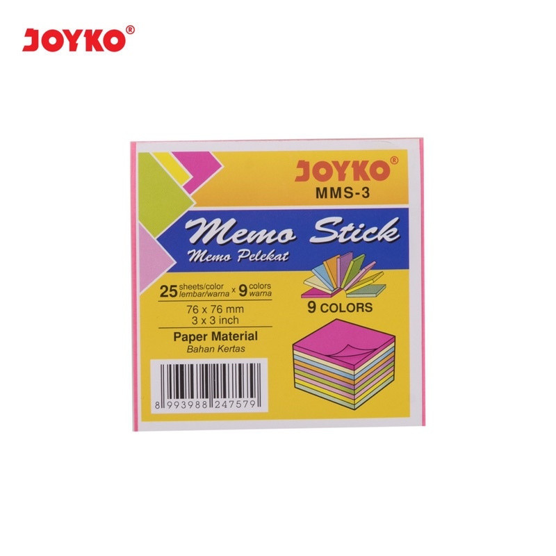 

Sticky Note JOYKO 75 X 75 mm MMS-3 9warna