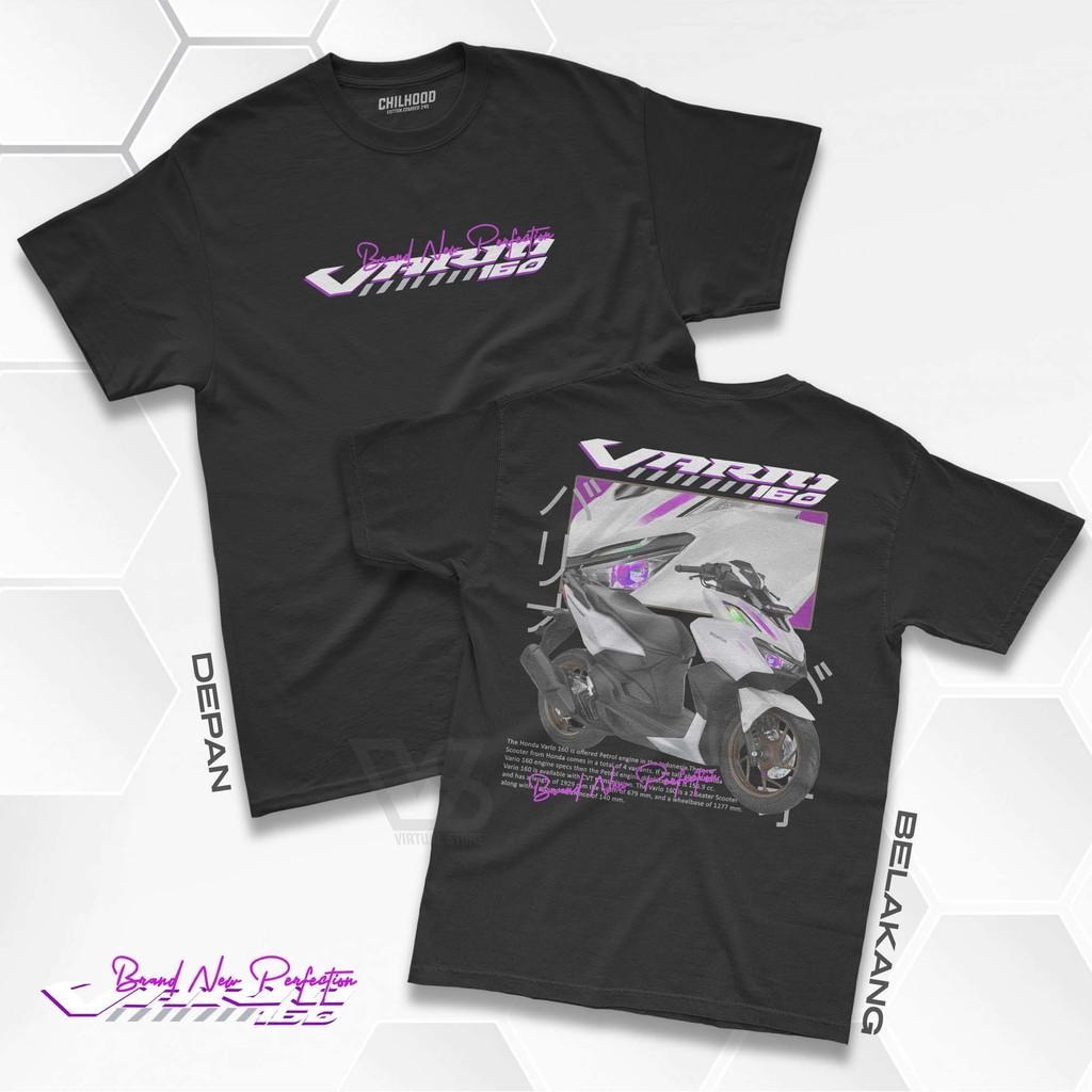 Kaos Honda Vario 160 Brand New Perfection - Baju Distro Motor Racing Honda Gank Herex | Kaos motor v