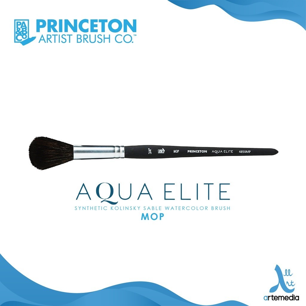 

Princeton Aqua Elite 4850MP Mop Synthetic Kolinsky Watercolor Brush Short Handle Kuas Lukis