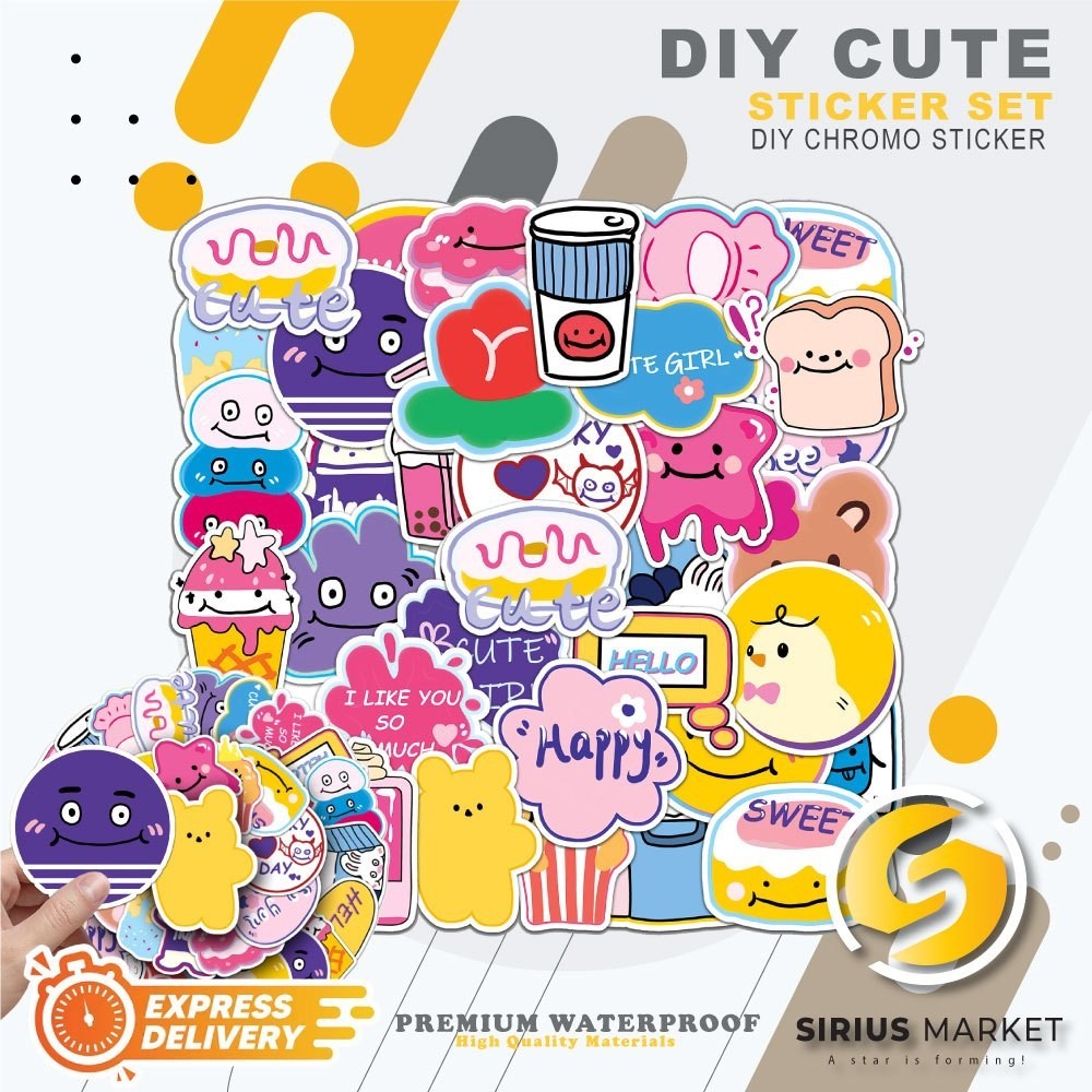 

45 PCS Stickers Series Lucu Funny Pictures Sticker Waterproof