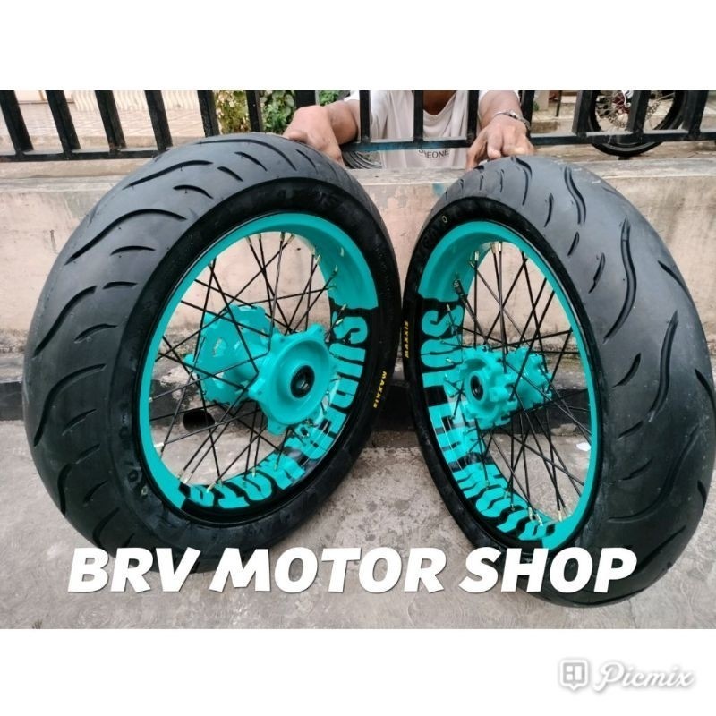 Whelset SuperMoto Wr155 Yamaha Wr155  300+350-17 Ban Jumbo Tromol Ori