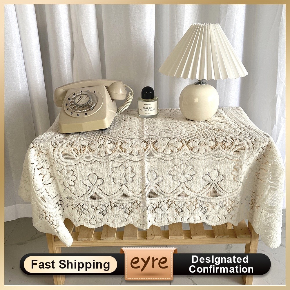 Eyre Taplak meja rajutan taplak meja penutup samping tempat tidur rumah sastra vintage perabot rumah