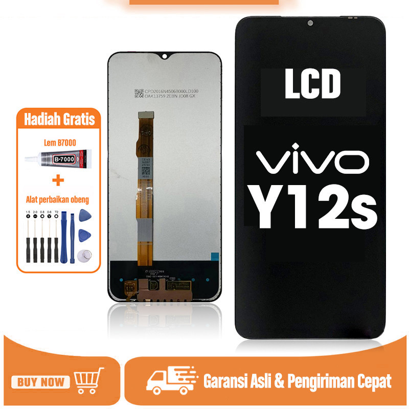 LCD VIVO Y12S Original 100% TOUCHSCREEN Fullset Crown Murah Compatible For Glass Touch Screen Digitizer Ori Asli
