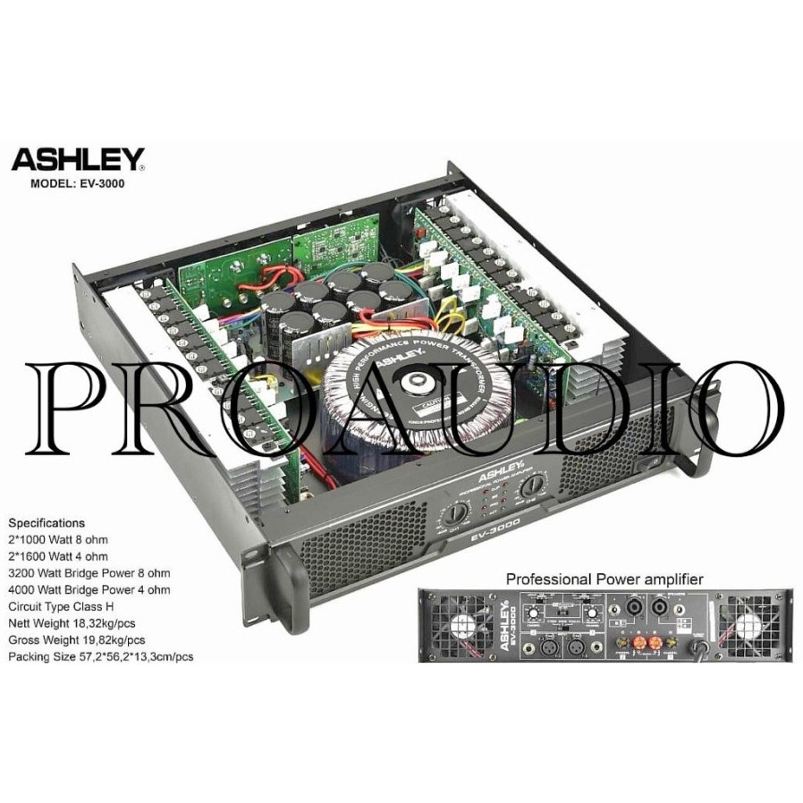 Power Amplifier ASHLEY EV 3000 EV3000 Original Garansi 1 Tahun