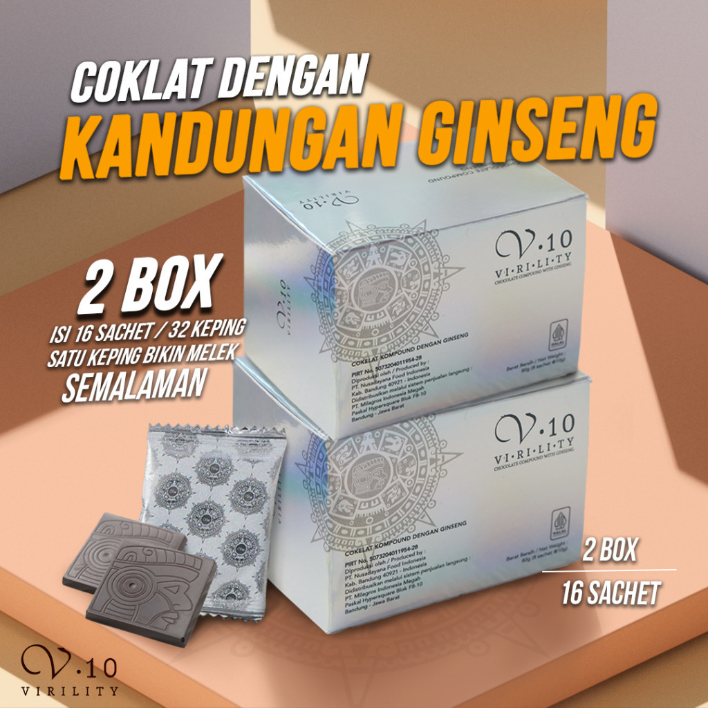 

V10 COKLAT GINSENG 2 box - Peningkat Stamina Pria Dewasa