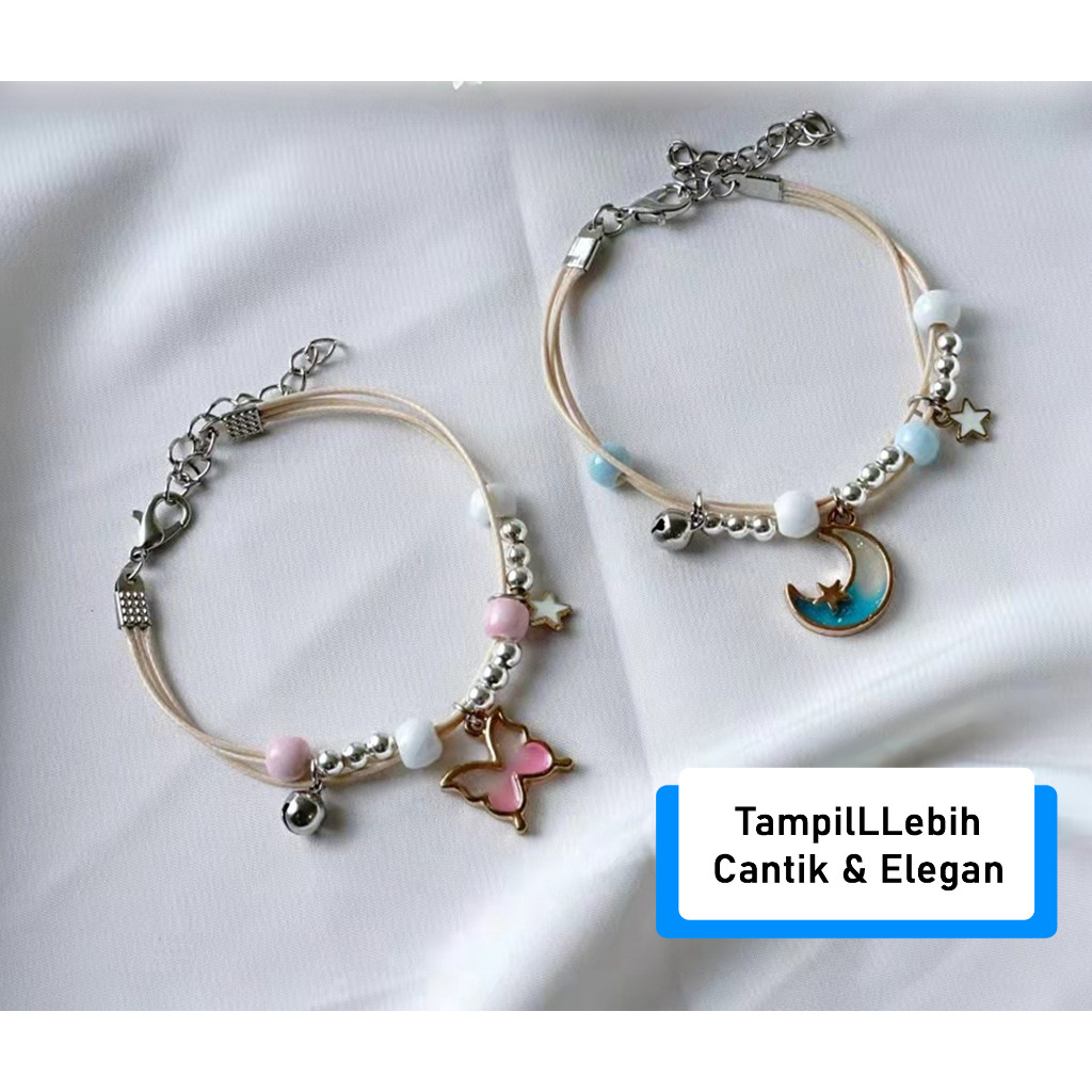 Gelang Tangan Tali Model Korea Motif Elegan Gammaraki H505 Gelang Tali Korea Couple / Gelang couple 
