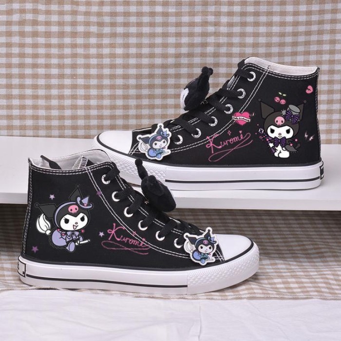 WR001 Kawaii Kuromi Canvas Shoes Sanrio My Melody Cinnamoroll Girls C