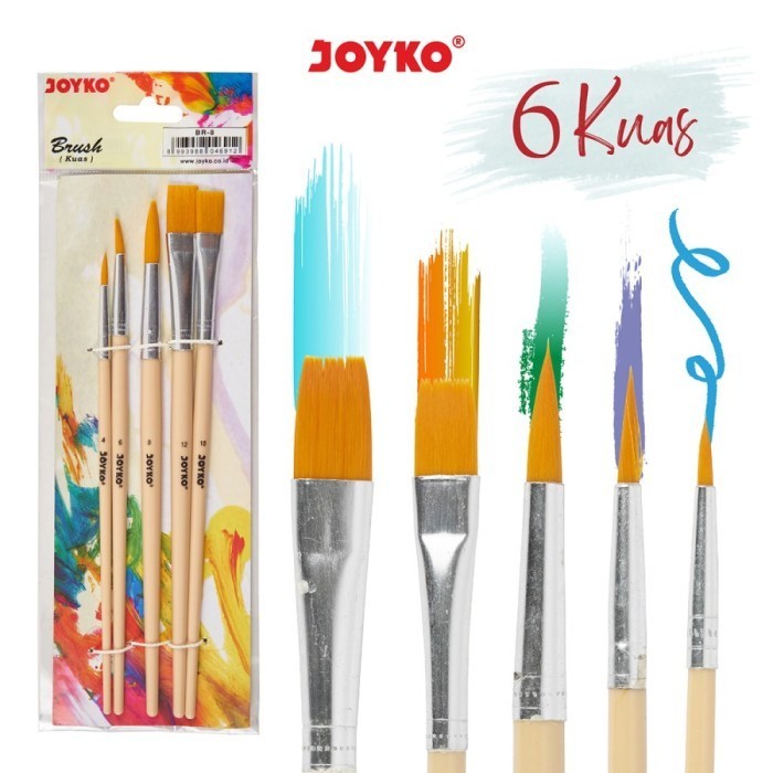 

Kuas Lukis Cat Air / Acrylic / Minyak Joyko BR-8 (1 Set isi 5 Pcs)