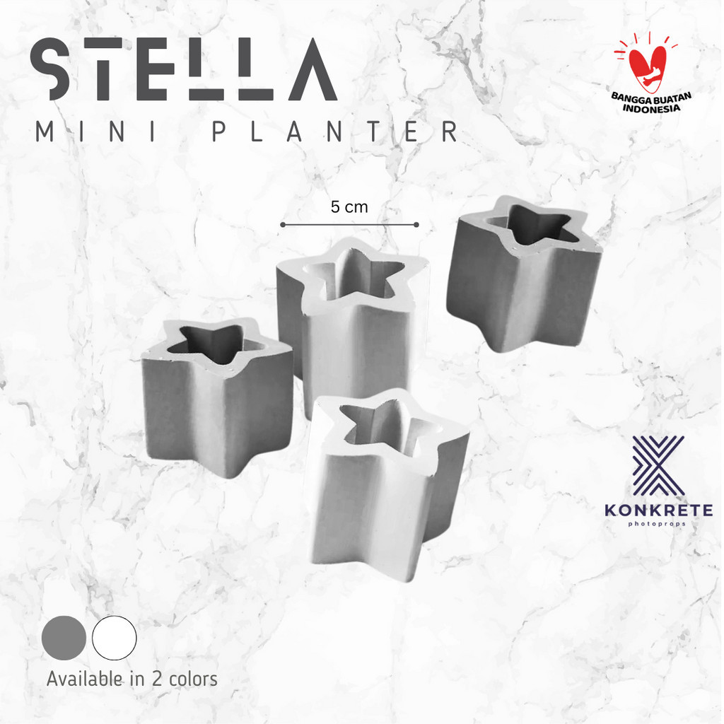 Stella Concrete Mini Planter - Pot Sukulen Kaktus Kecil Semen - Beton Small Pot