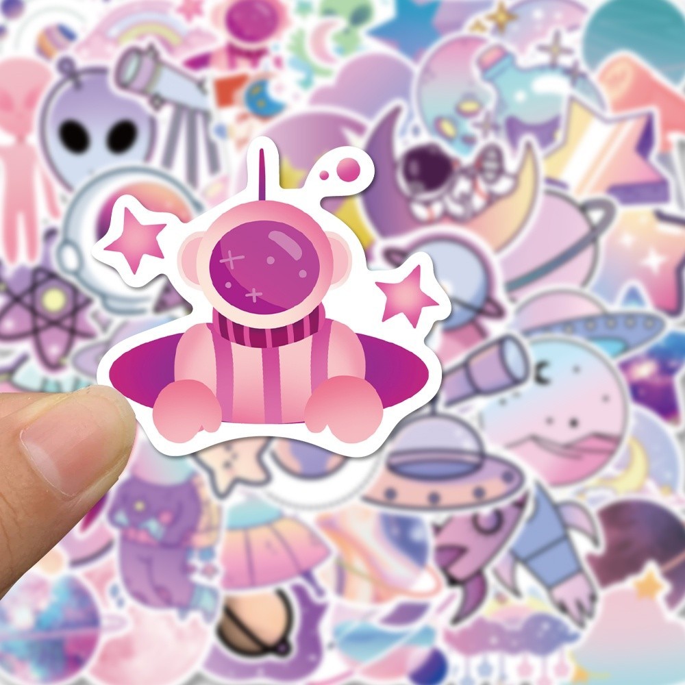 

PROMO25 Pcs Stiker Motif planet Gradual change Tahan Air Untuk Dekorasi notebook hello.nuza