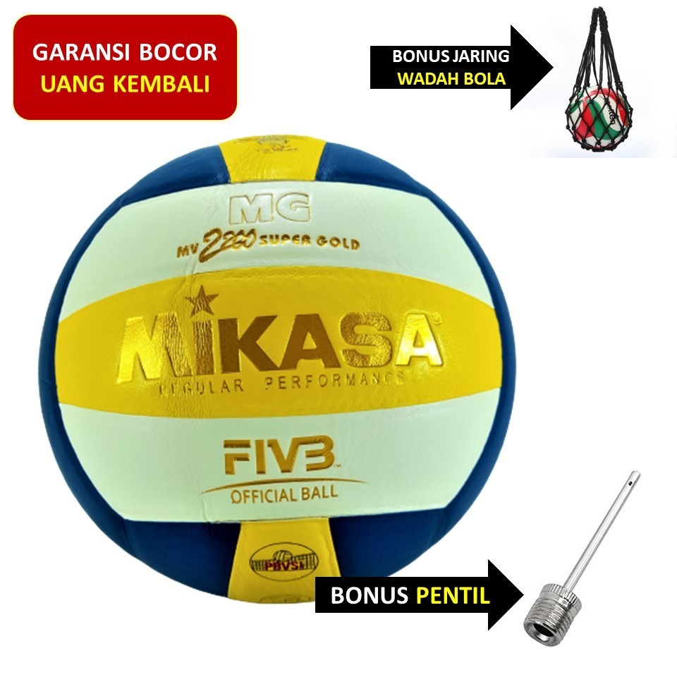 Bola Voli Mikasa Super Gold Ukuran Size 5 Untuk Dewasa